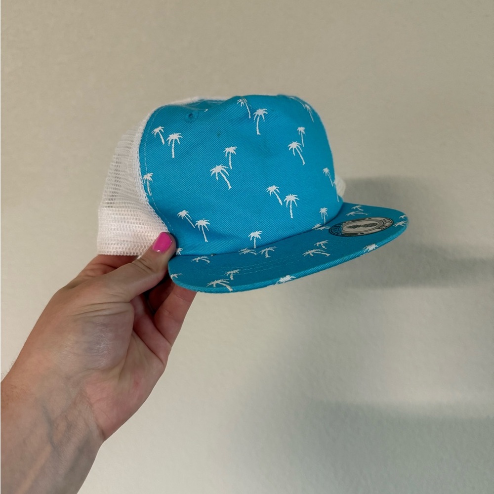 Binky Bro Blue Palm Tree Trucker Hat
